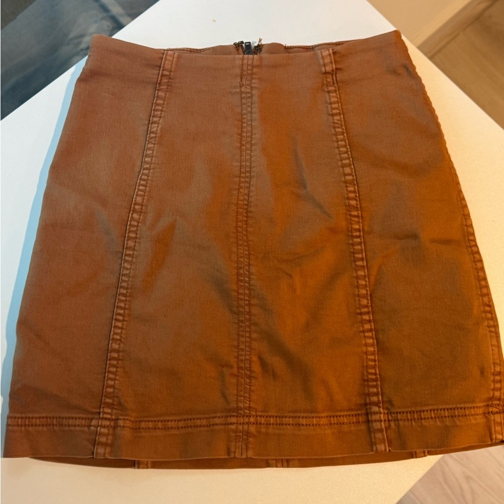 Free People Tan Pencil Skirt